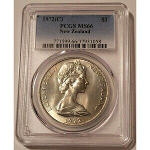 New Zealand Elizabeth II 1972 (C) Dollar MS66 PCGS